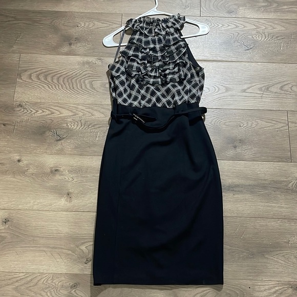 INC International Concepts Dresses & Skirts - INC Women's black and grey sleeveless belted dress, Size 4